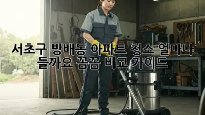 서초구 방배동 아파트 청소, 얼마나 들까요? 꼼꼼 비교 가이드