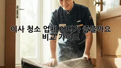 이사 청소 업체, 어디가 좋을까요? 비교 가이드!